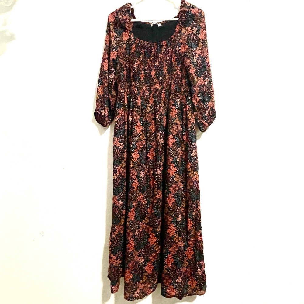 DR2 Danial Rainn Boho Floral Maxi Dress SZ M
